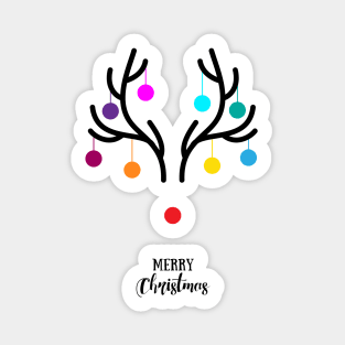 Abstract Christmas deer with red nose Sticker